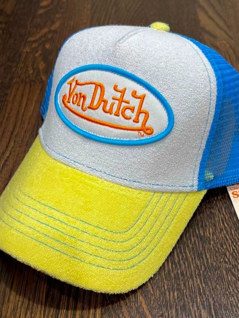 von dutch yellow blue white orange embroidered logo hat